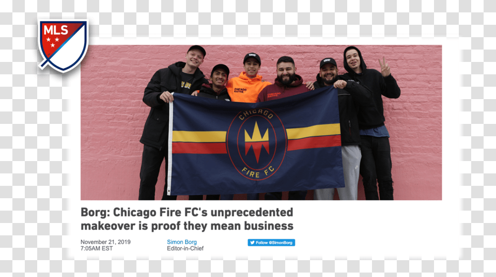 Mls Chicago Fire Fc Logo, Person, Flag Transparent Png