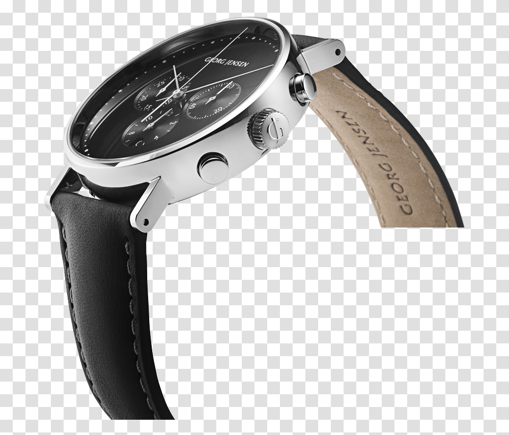 Mm Chronograph Black Dial Black Leather Strap Analog Watch, Wristwatch, Blow Dryer, Appliance, Hair Drier Transparent Png