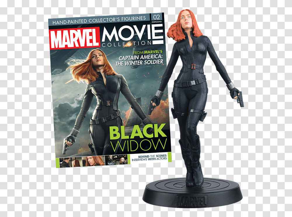 Mm Issue02 Black Widow Eaglemoss Marvel Movie Collection Figurine, Person, Advertisement, Poster Transparent Png