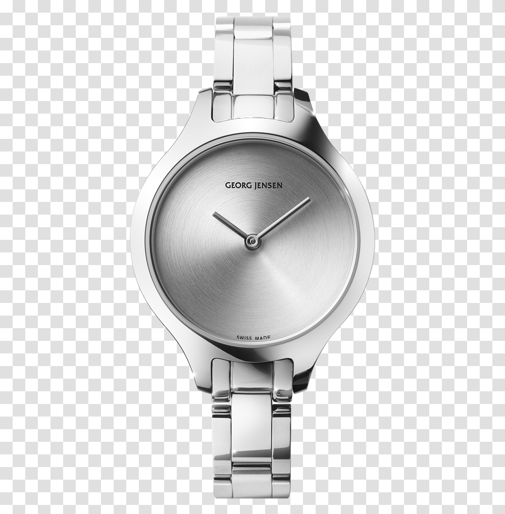 Mm Quartz Sunray Dial Steel Bracelet Georg Jensen Concave Watch, Wristwatch Transparent Png