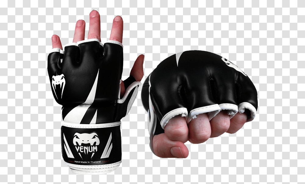 Mma Punch Mma Gloves On Hand, Apparel, Person, Human Transparent Png
