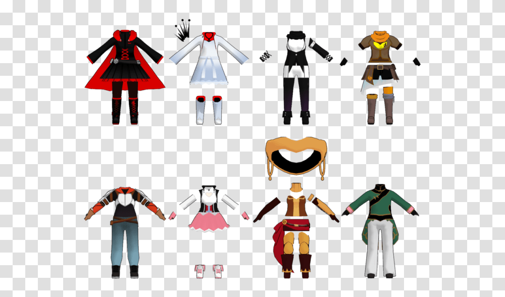 Mmd Chibi Team Rwby And Jnpr Outfits Dl, Person, Human, Robot Transparent Png