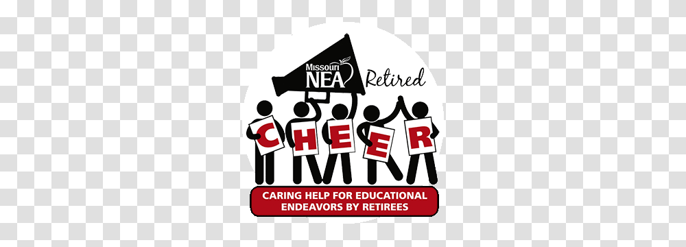 Mnea Retired Cheer Fund Helps People In Need Missouri Nea, Label, Advertisement, Poster Transparent Png
