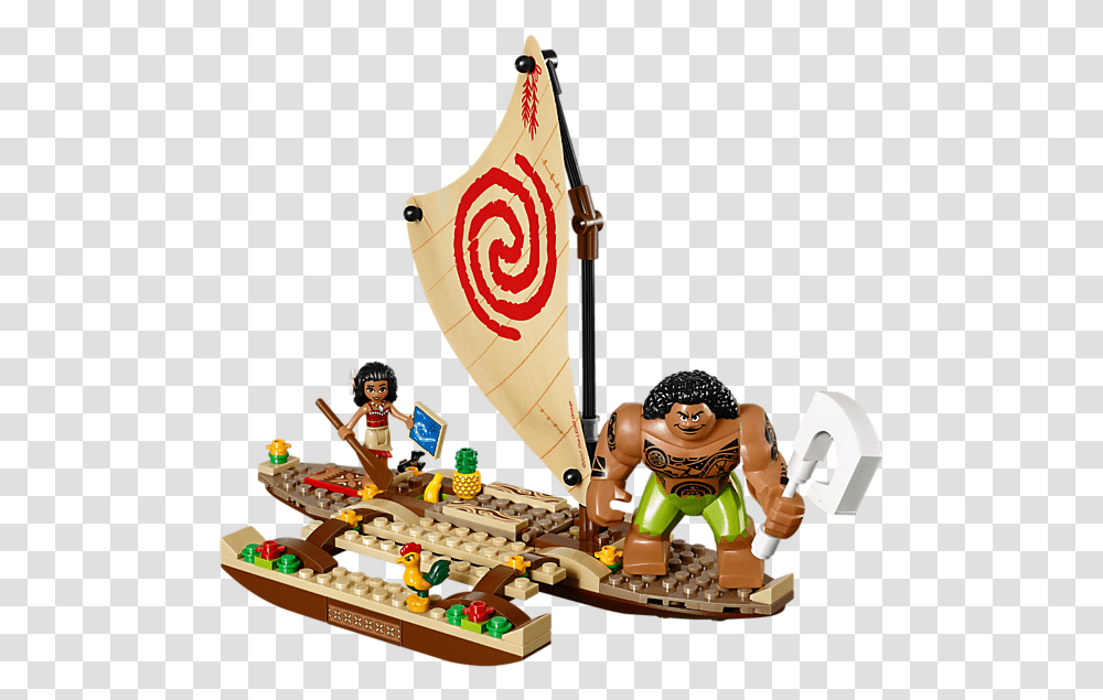 Moana Boat Moana Lego, Person, Game, Figurine, Kart Transparent Png