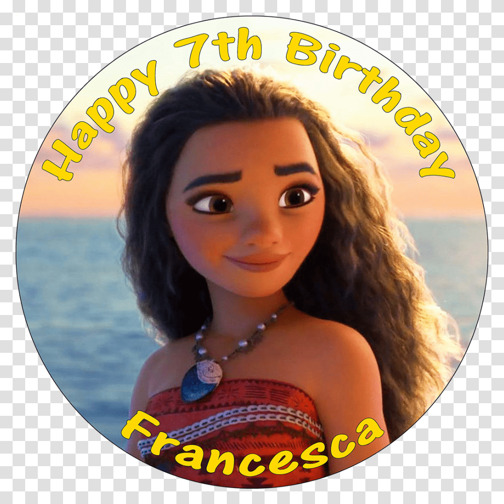 Moana Edible Cake Topper, Disk, Dvd, Person, Human Transparent Png