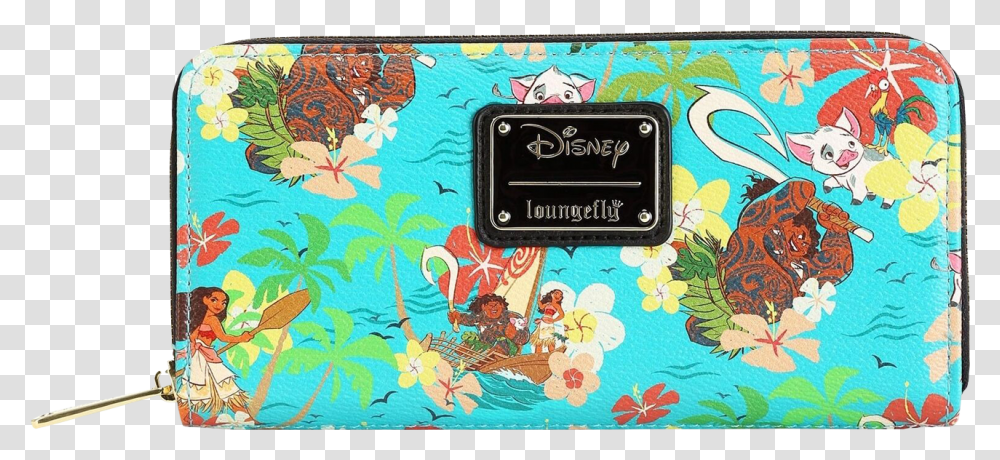 Moana Floral Print 8 Faux Leather Zip Around Wallet Wallet, Person, Doodle, Drawing Transparent Png