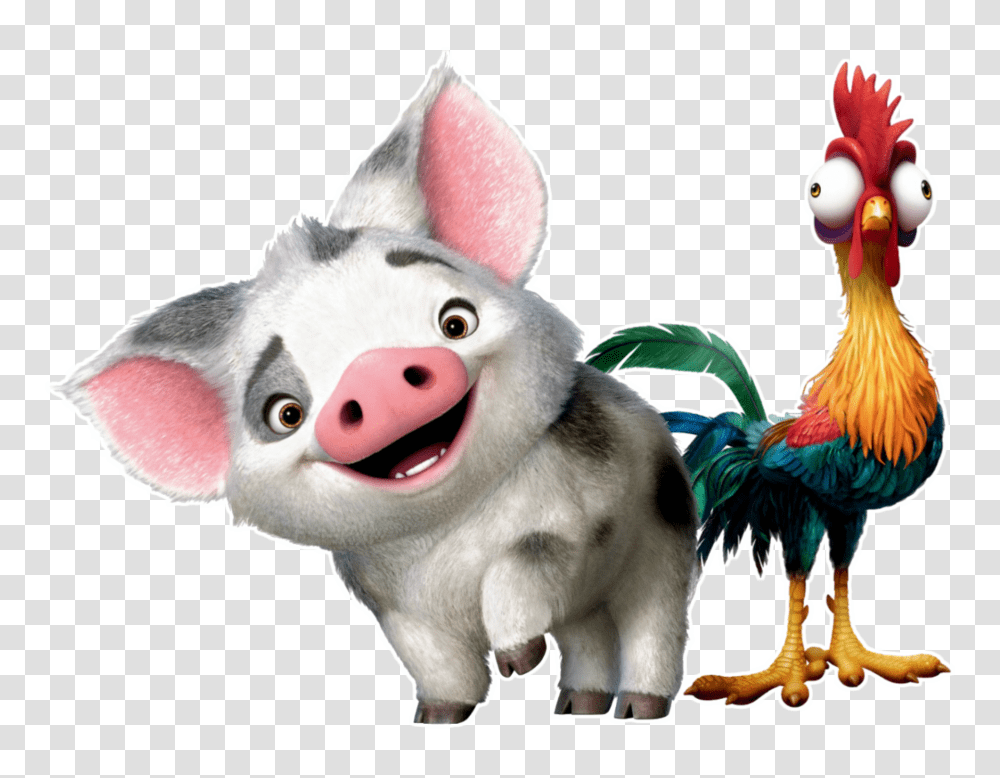 Moana Images Clipart Moana Pig And Chicken, Toy, Plush, Animal, Bird Transparent Png