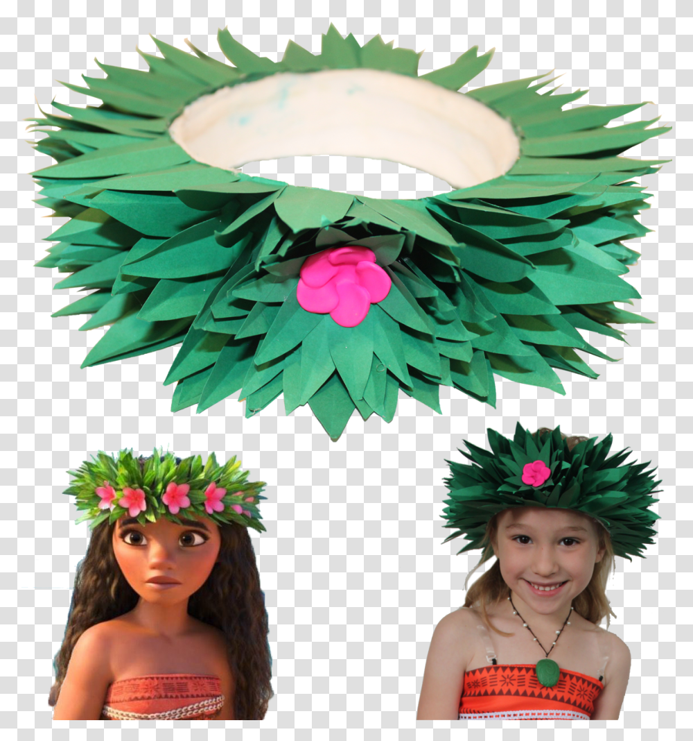 Moana Moana With Flower Crown, Clothing, Person, Costume, Toy Transparent Png