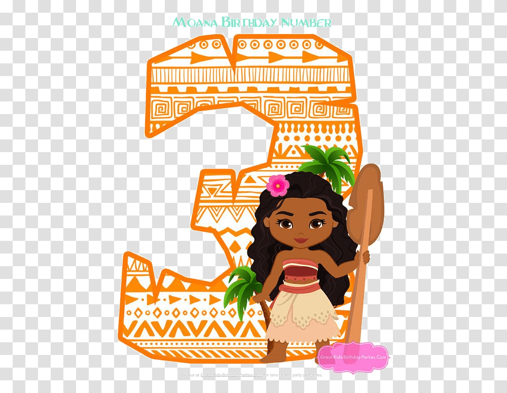 Moana Surfboard Clipart X Happy 3rd Birthday Moana, Person, Human, Girl, Female Transparent Png