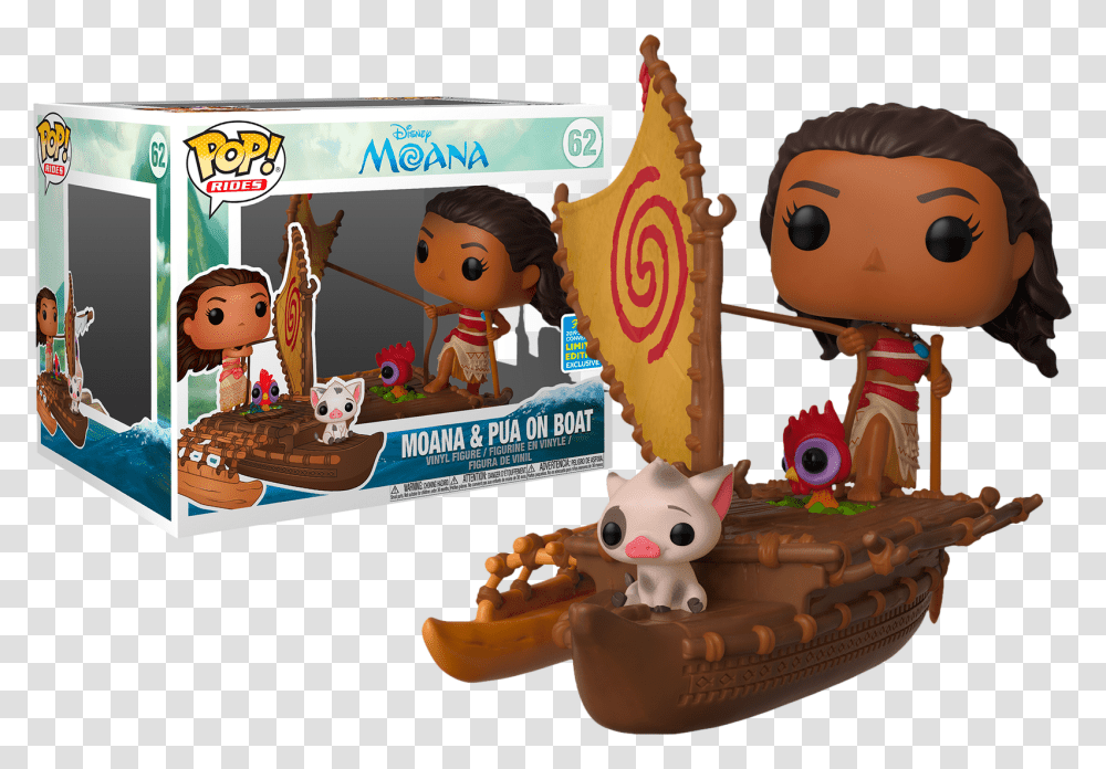 Moana With Pua Amp Hei Hei On Boat Sdcc19 Pop Rides Vinyl Moana And Pua On Boat Funko, Dessert, Food, Toy, Inflatable Transparent Png