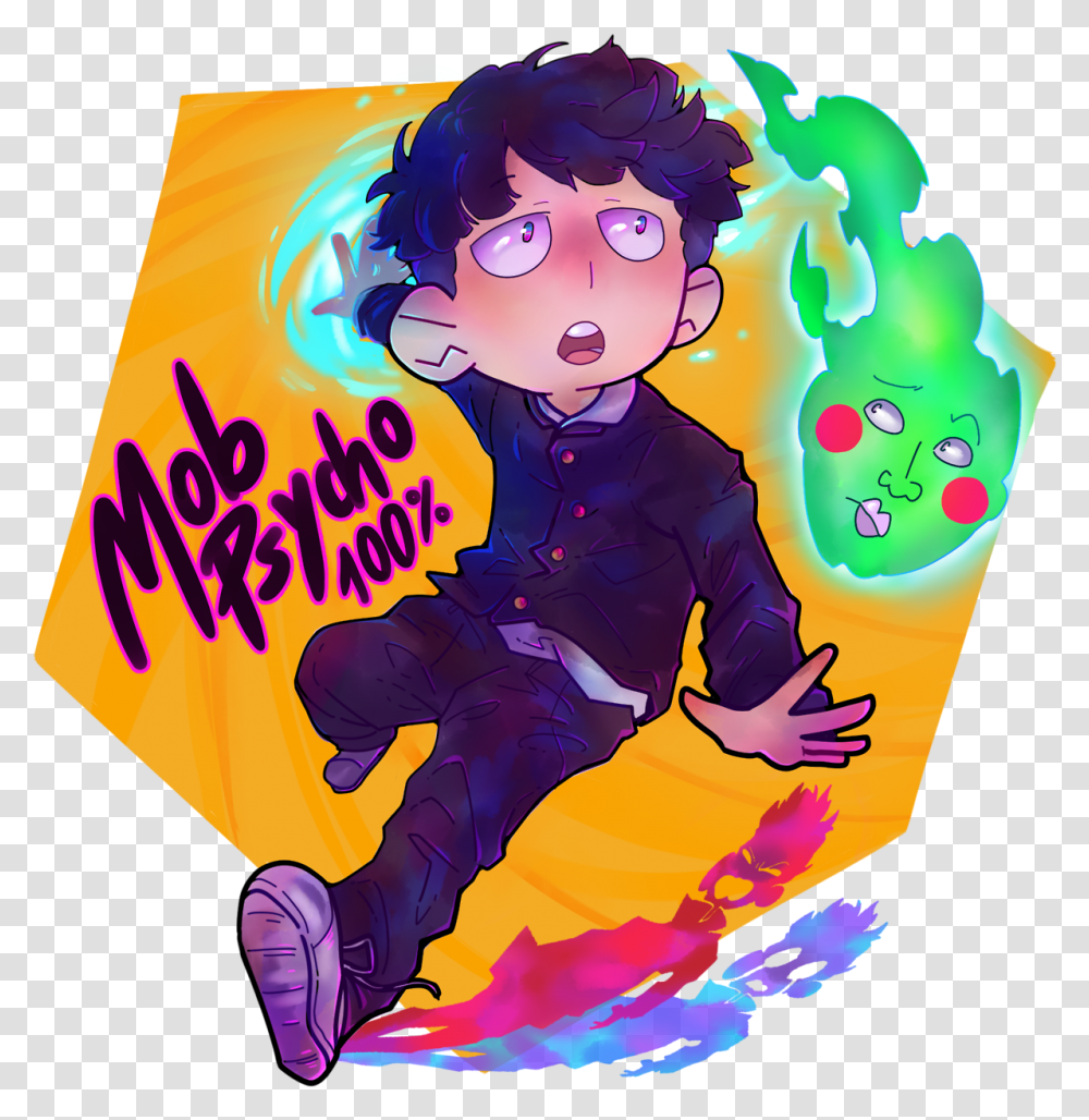 Mob Psycho 100my Two Favourites Ill Admit Dimples Mob Psycho 100 Fanart, Advertisement, Poster, Person Transparent Png