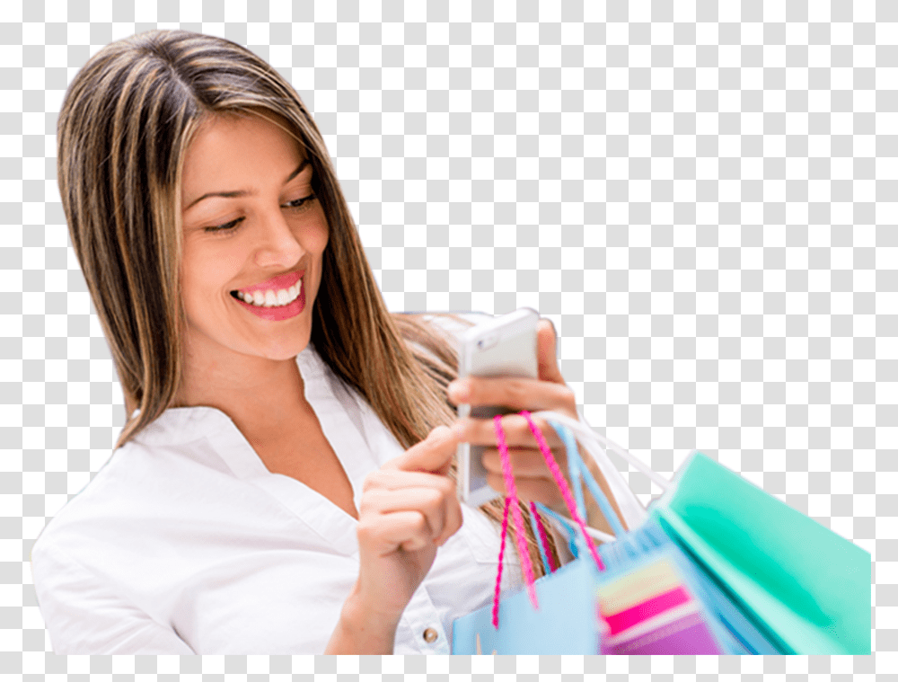 Mobile Chat Girl, Person, Human, Shopping, Face Transparent Png