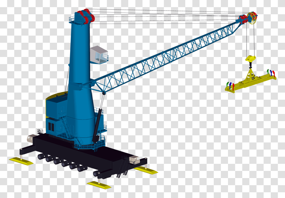Mobile Harbor Crane Harbour Mobile Crane, Construction Crane, Machine, Transportation Transparent Png