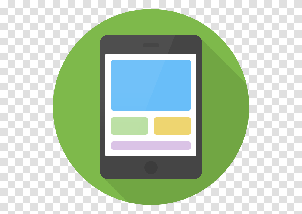 Mobile Icon Green Round, Label, Electronics, Phone Transparent Png