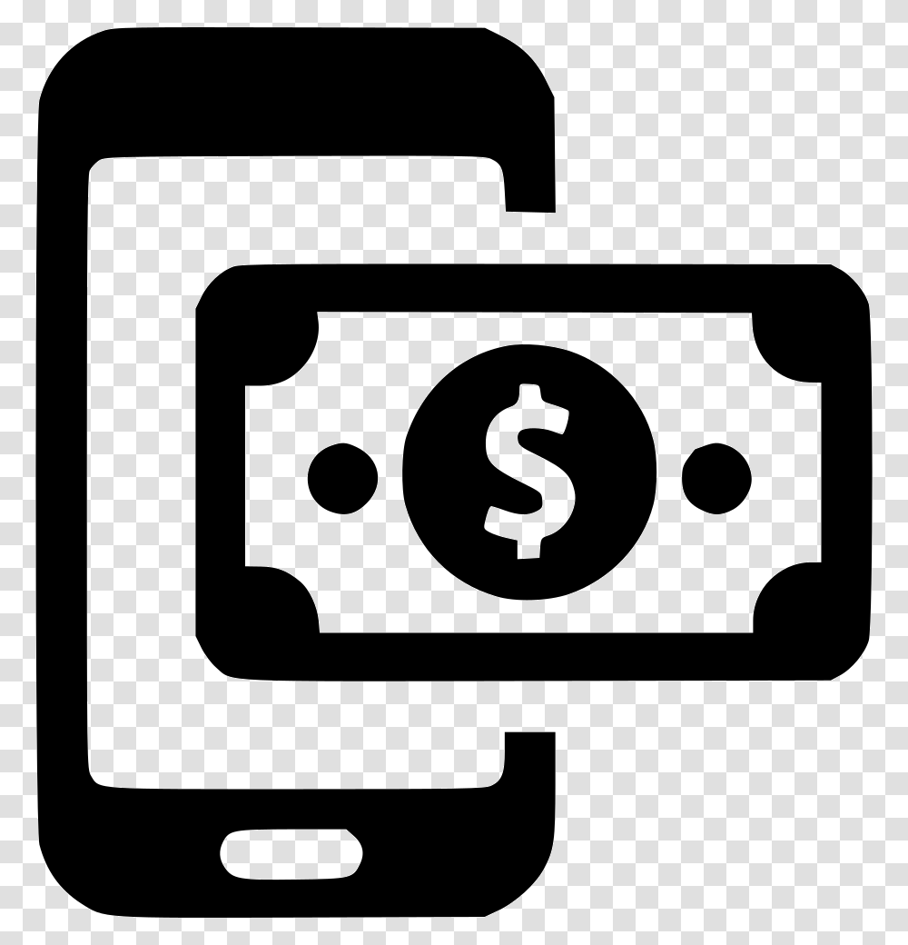 Mobile Payment Phone Cash Phone Dollar Bill Icon Free, Number, Electronics Transparent Png
