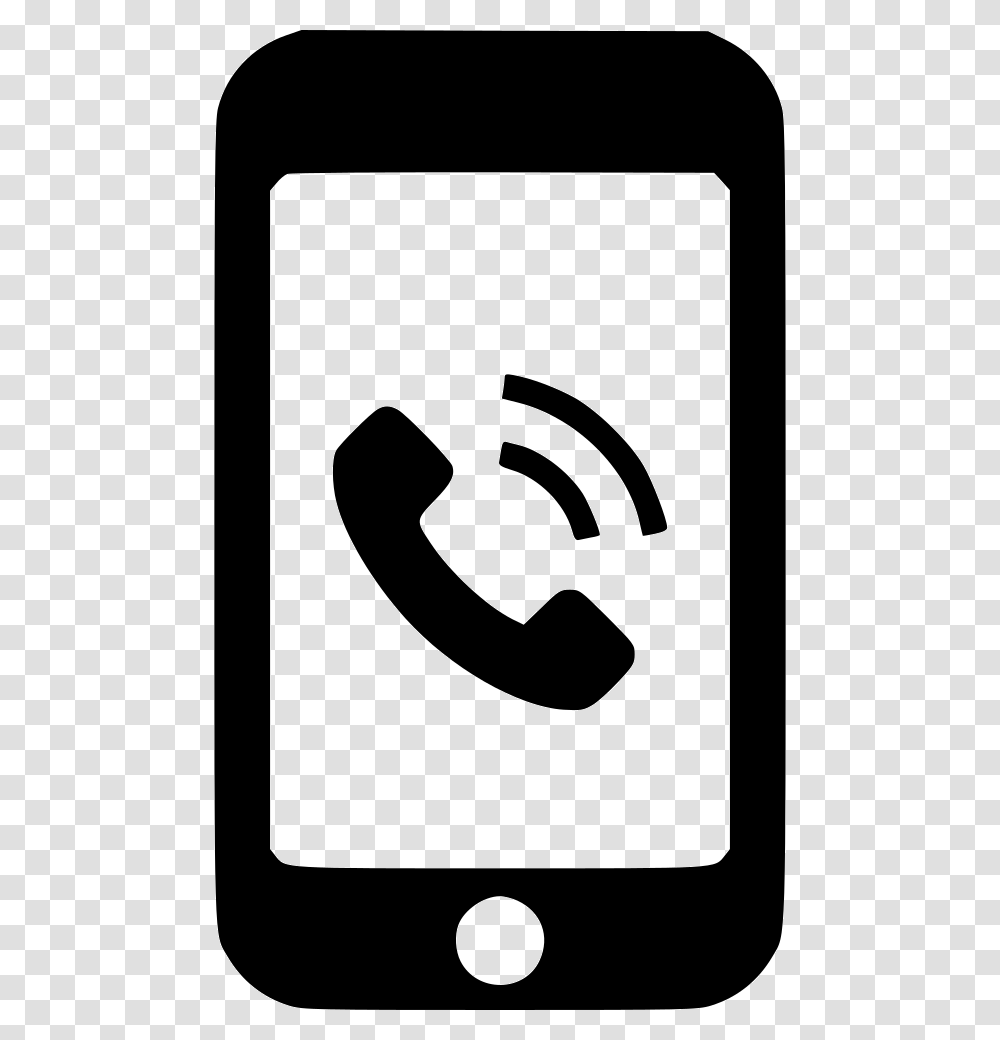Mobile Phone Call Communication Smartphone Dial Ring Icon, Stencil, Rug Transparent Png