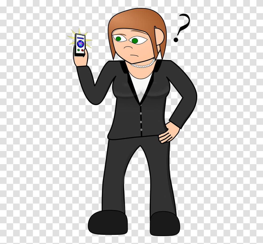 Mobile Phone Man Confused On Phone Clipart, Sleeve, Long Sleeve, Person Transparent Png