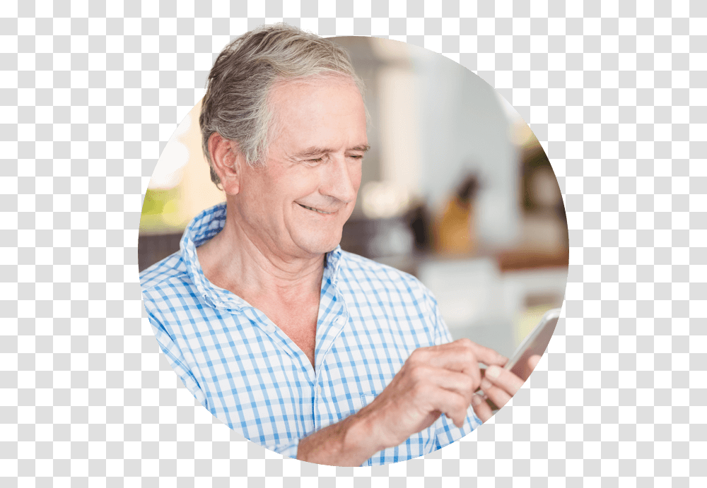 Mobile Phone, Person, Human, Face, Senior Citizen Transparent Png