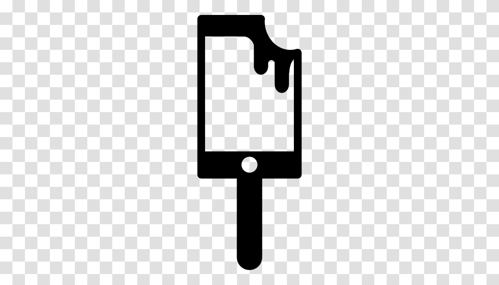 Mobile Phone Resembling A Popsicle Stick, Stencil, Silhouette Transparent Png