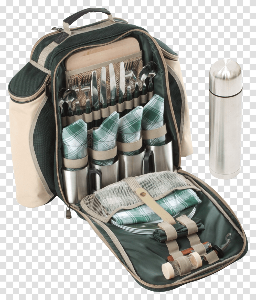 Mochila De Picnic Para 4 Personas, Bag, Bottle, Tool, Backpack Transparent Png