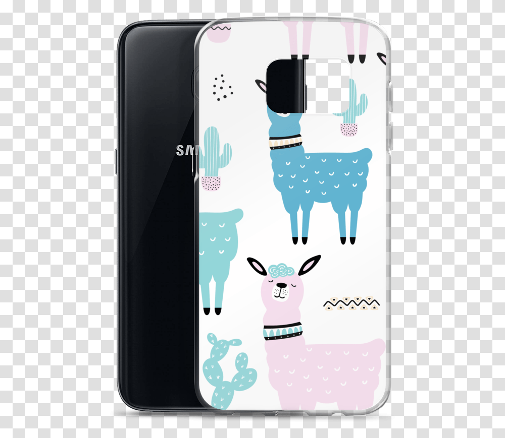 Mockup Case With Phone Default Samsung Galaxy S7 Cartoon, Electronics, Mobile Phone, Cat, Mammal Transparent Png