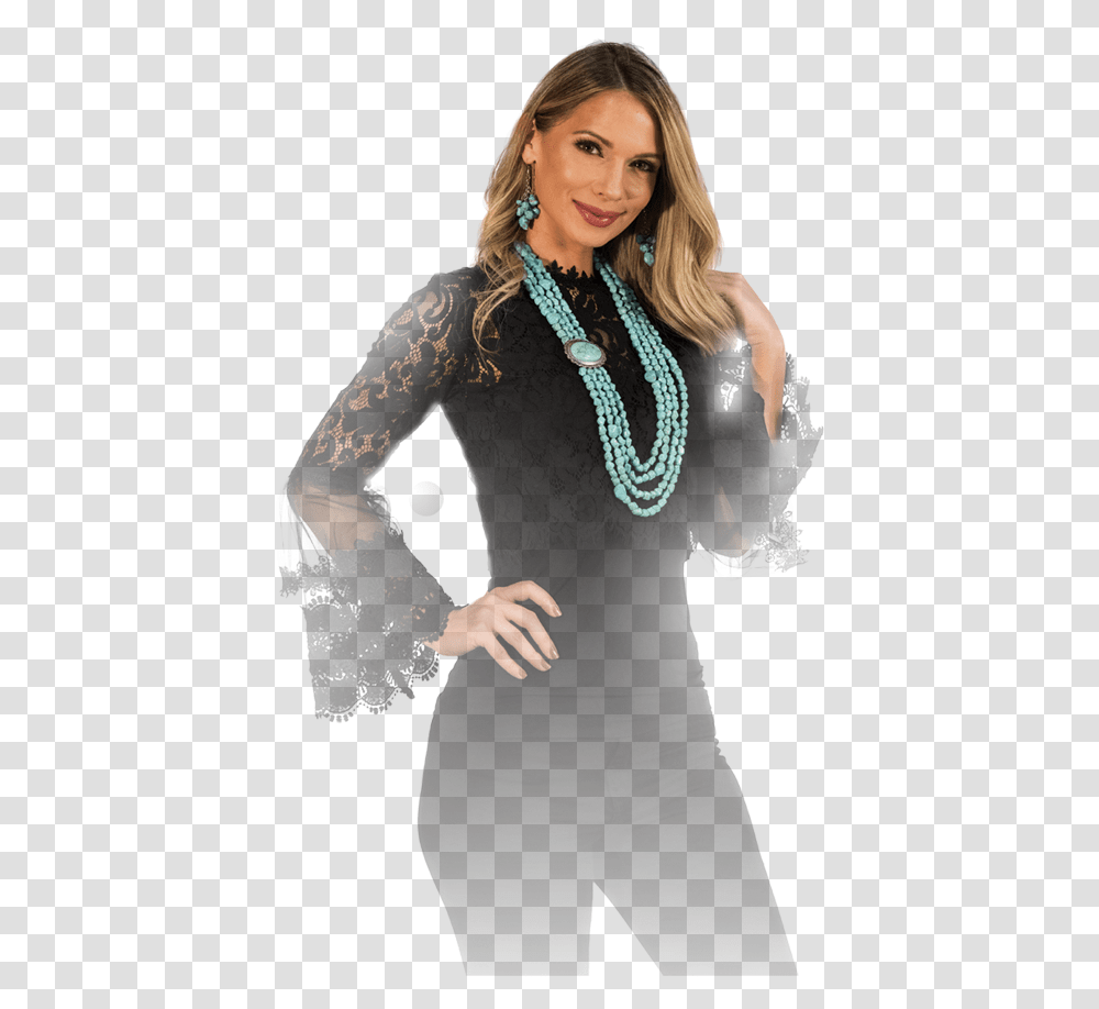 Model Wearing Paparazzi Jewelry, Sleeve, Long Sleeve, Evening Dress Transparent Png