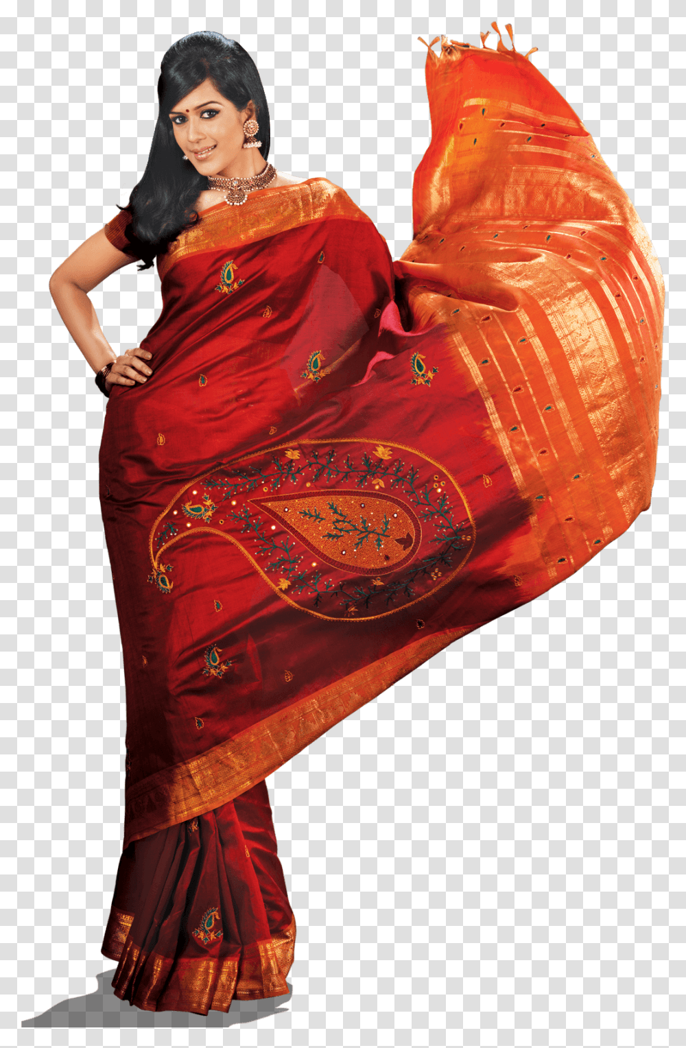 Models In Saree, Apparel, Sari, Silk Transparent Png