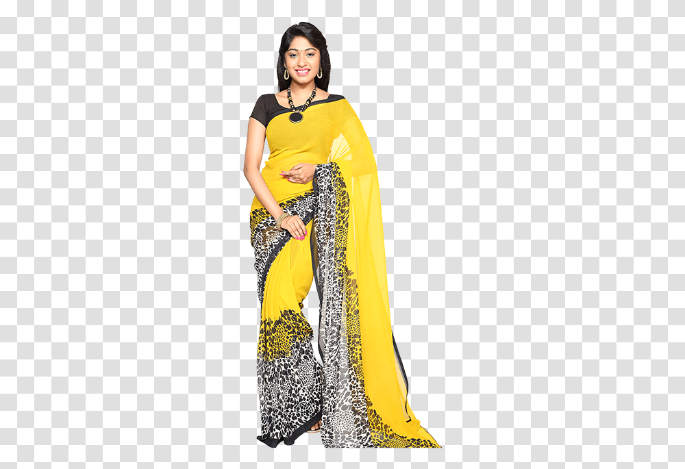 Models With Saree, Apparel, Sari, Silk Transparent Png