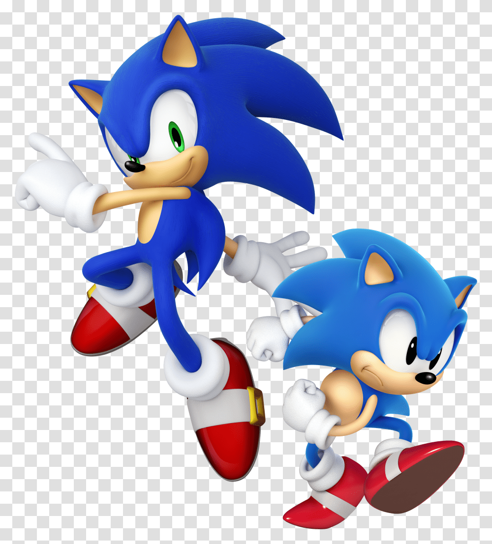 Modern And Classic Sonic Transparent Png
