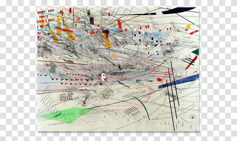 Modern Art Julie Mehretu Stadia Iii, Map, Diagram, Plot, Bird Transparent Png