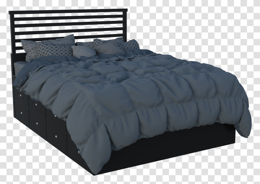 Modern Bed Image, Furniture, Blanket, Bedroom, Indoors Transparent Png