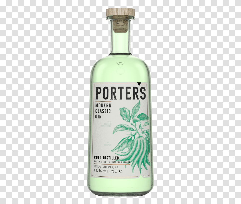 Modern Classic Porters Gin, Liquor, Alcohol, Beverage, Drink Transparent Png