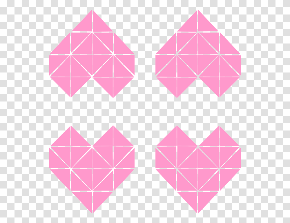 Modern Geometric Heart, Paper, Pattern, Ornament, Origami Transparent Png