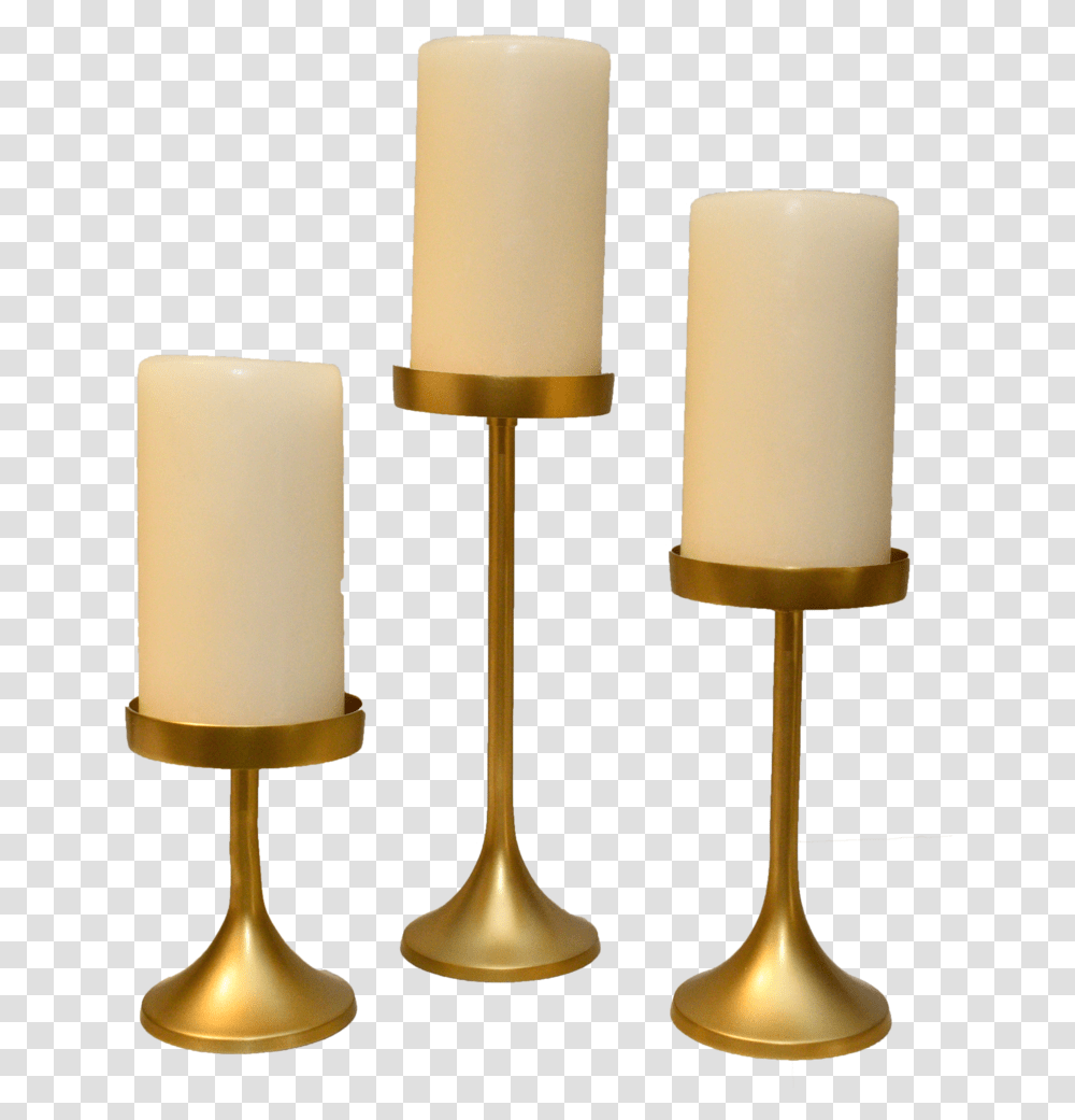 Modern Gold Pillar Candlesticks Gold Candlesticks Tabletop Decor, Lamp, Table Lamp, Cylinder, Lampshade Transparent Png