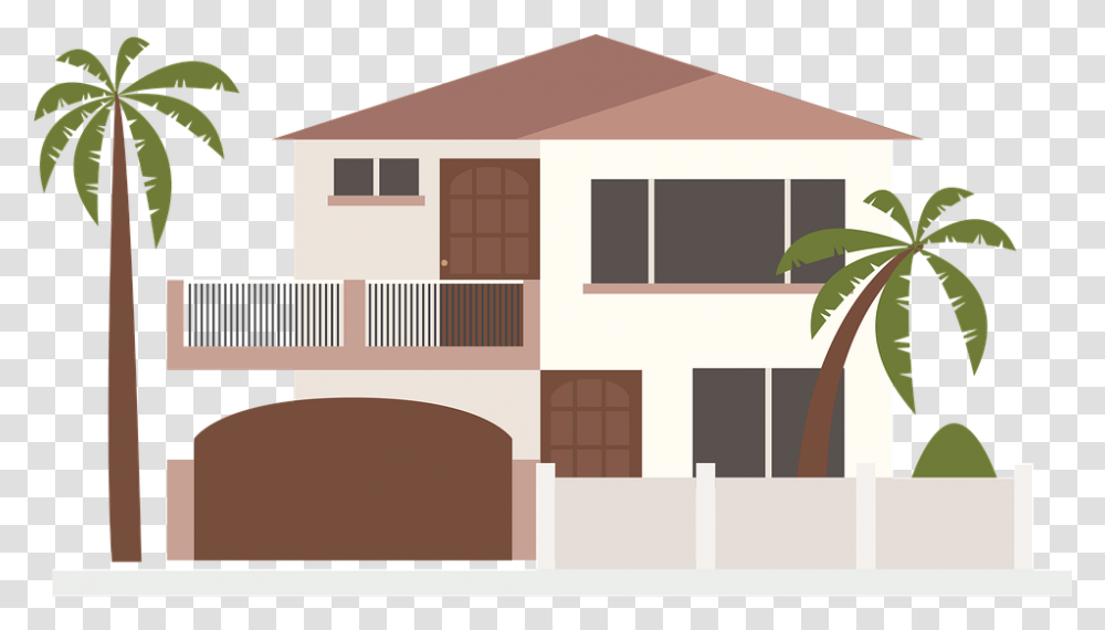 Modern House Clipart House And Palm Tree Clipart, Neighborhood, Urban, Building, Plan Transparent Png