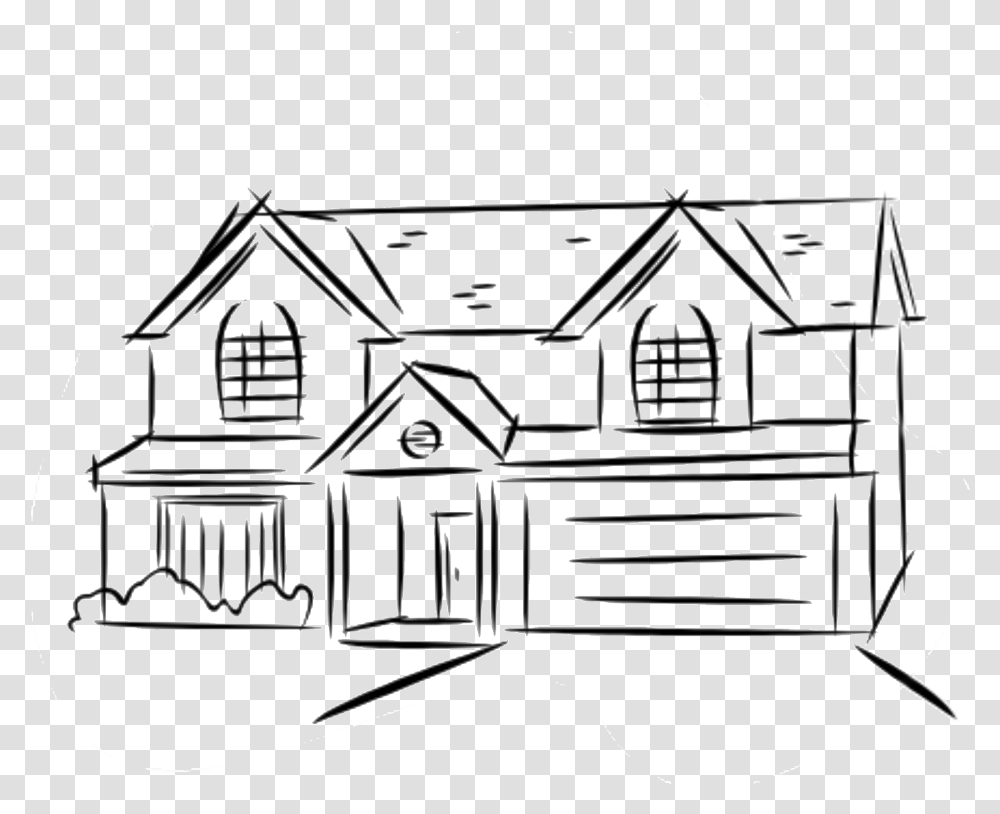 Modern House Drawing Step By Step Easy Simple House Drawing, Housing, Building, Neighborhood, Urban Transparent Png