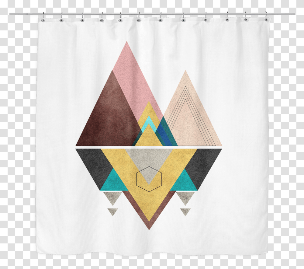 Modern Mountain Shower Curtain Patchwork, Rug, Star Symbol, Flag Transparent Png