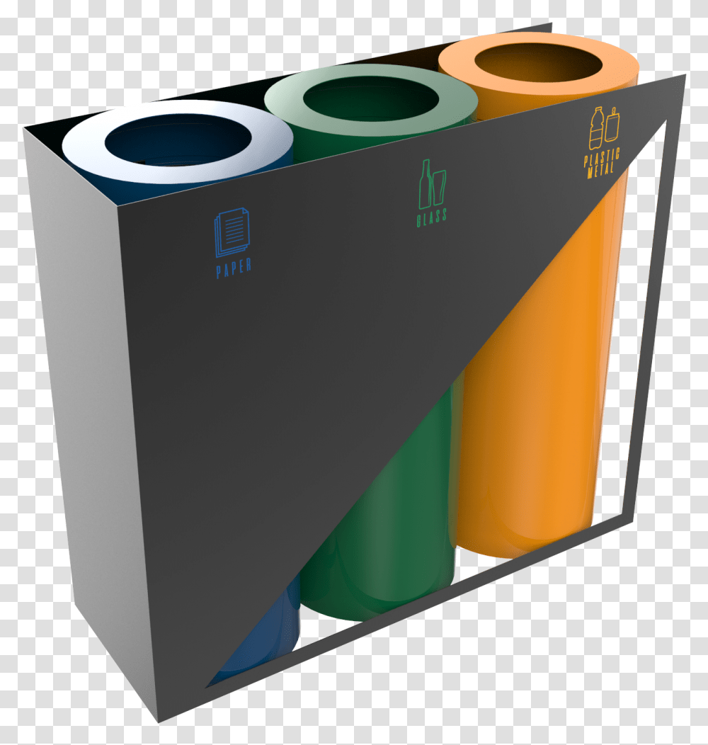 Modern Powder Coated Metal Recycle Bin Station Recycling Bin, Tin, Can, Trash Can, Electronics Transparent Png