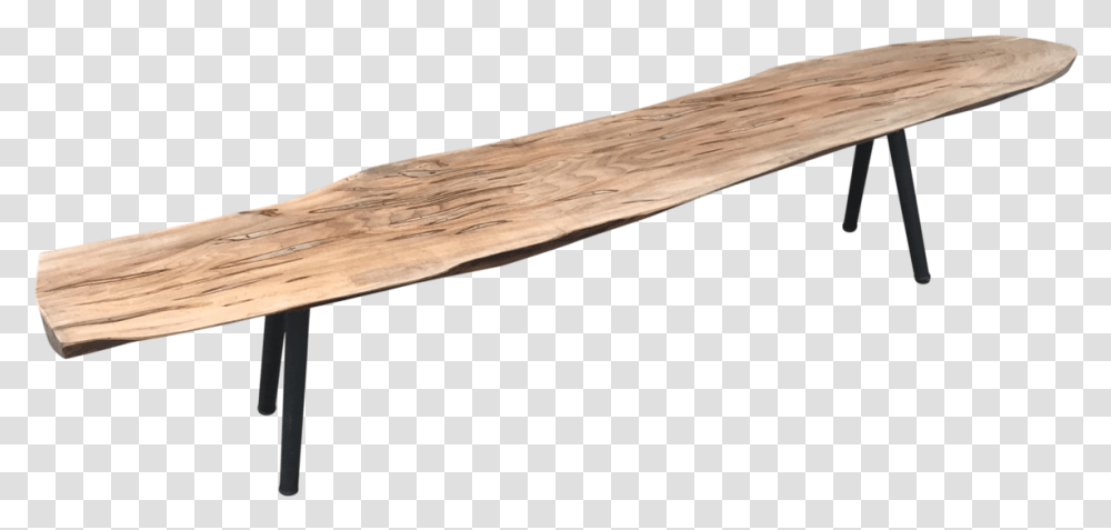 Modern Spalted Maple Live Edge Slab Bench Outdoor Bench, Axe, Tool, Wood, Cutlery Transparent Png