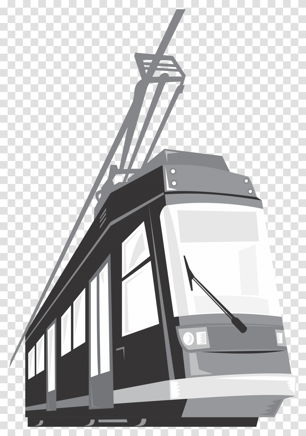 Modern Streetcar Tram Train Icon Trolley, Staircase, Transportation, Vehicle, Construction Crane Transparent Png