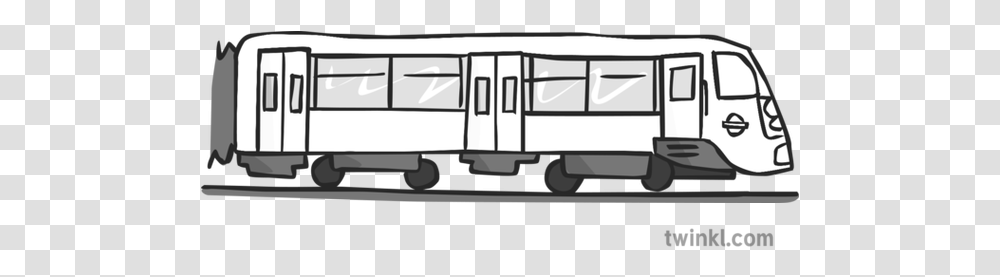 Modern Train Black And White Illustration Twinkl Freight Car, Transportation, Vehicle, Railway, Train Track Transparent Png