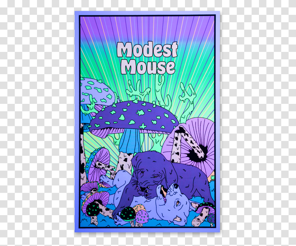 Modest Mouse Ambsn Puppies Black Light PosterData Modest Mouse Poster 2018, Advertisement, Pillow, Cushion Transparent Png