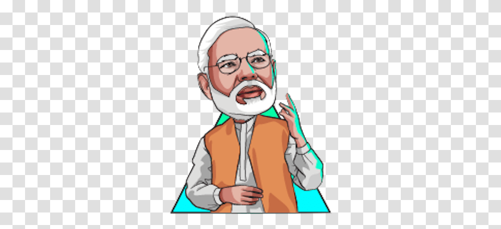 Modi Cartoon Cartoon Modi, Face, Person, Beard, Laughing Transparent Png