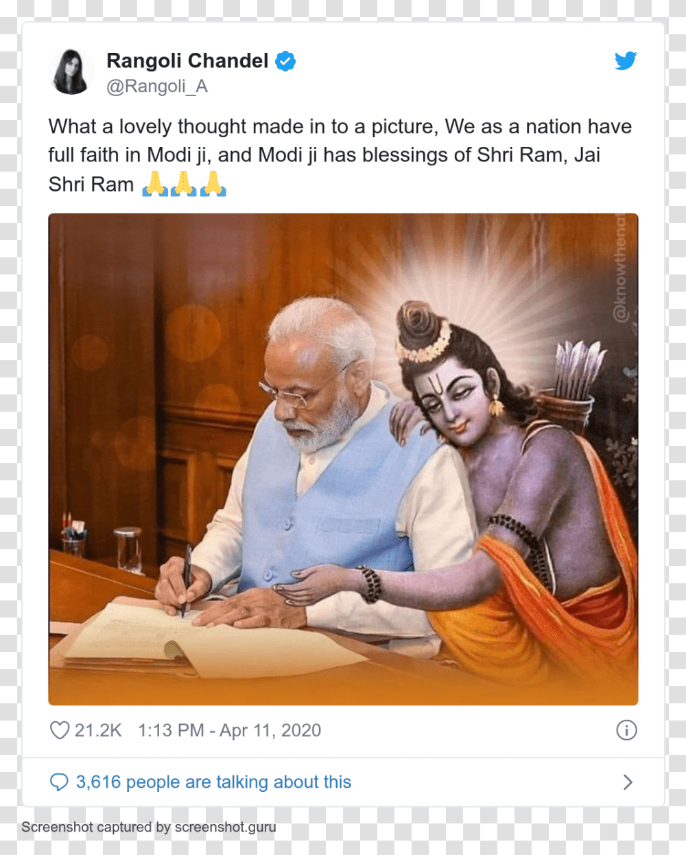 Modi With Lord Rama, Person, Face, Wood, Senior Citizen Transparent Png