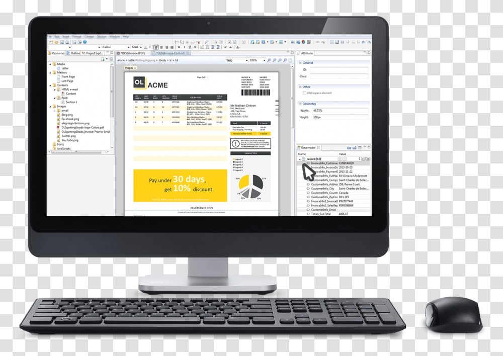 Modify Invoice Templates On Demand Desktop Computer, Electronics, Computer Keyboard, Computer Hardware, Pc Transparent Png