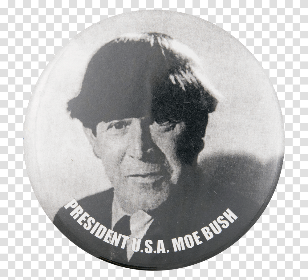 Moe Bush Political Button Museum Three Stooges Moe, Person, Human, Logo Transparent Png