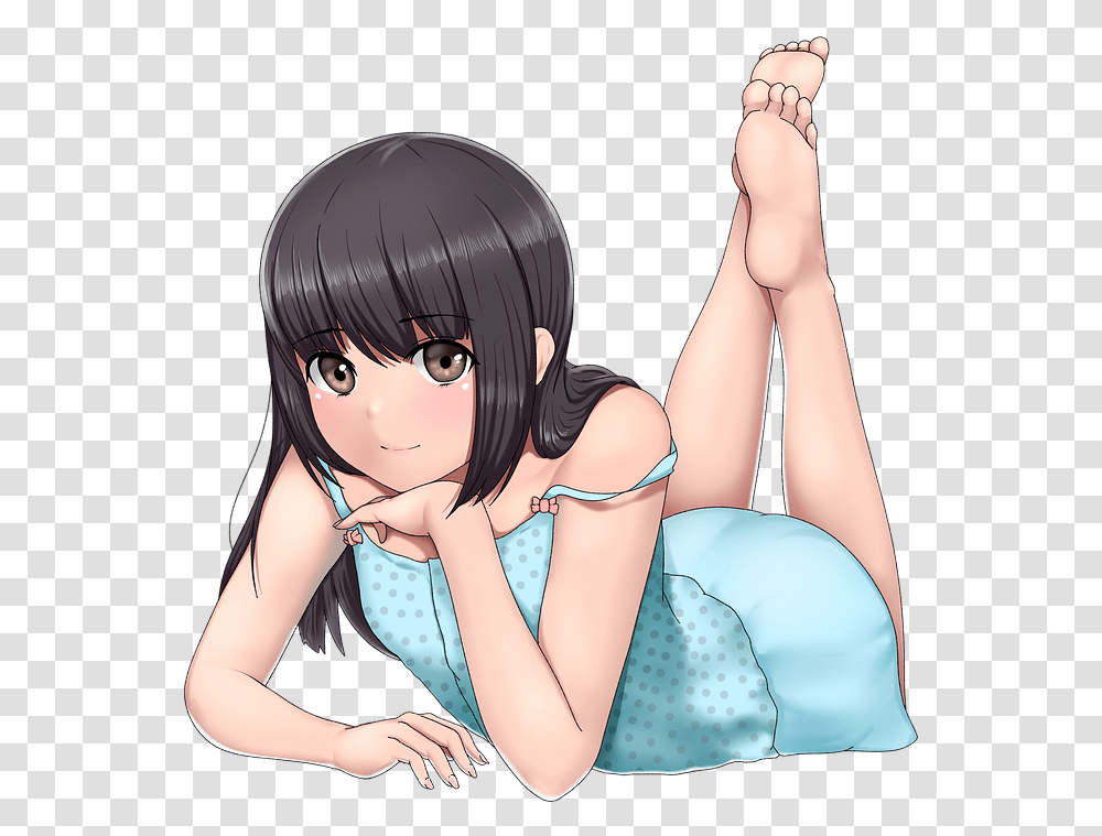 Moe Cute Anime Anime Girl Sitting, Person, Female, Lingerie Transparent Png