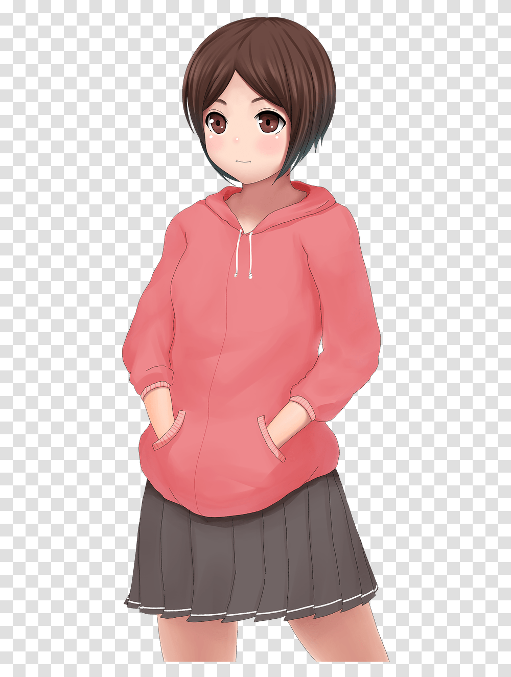 Moe The Default Message Anime Free Photo Anime Girl Japonesa, Apparel, Skirt, Sweatshirt Transparent Png