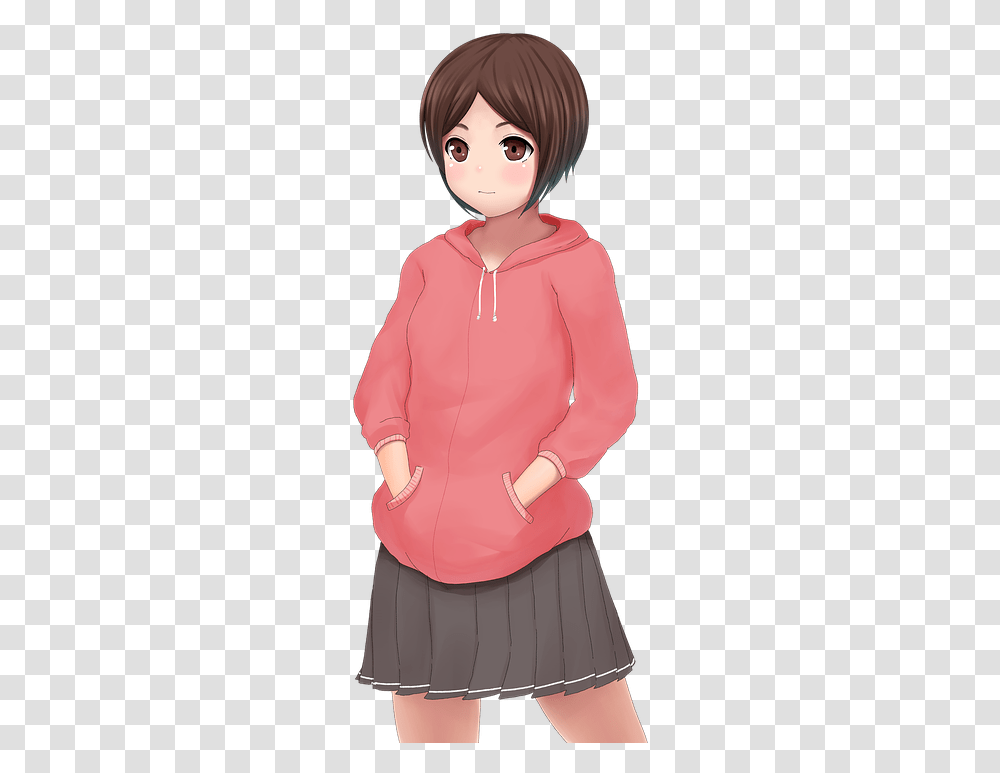 Moe The Default Message Anime Geek Otaku Cute Adorable Kawaii Cute Girl Cartoon, Apparel, Sweatshirt, Sweater Transparent Png