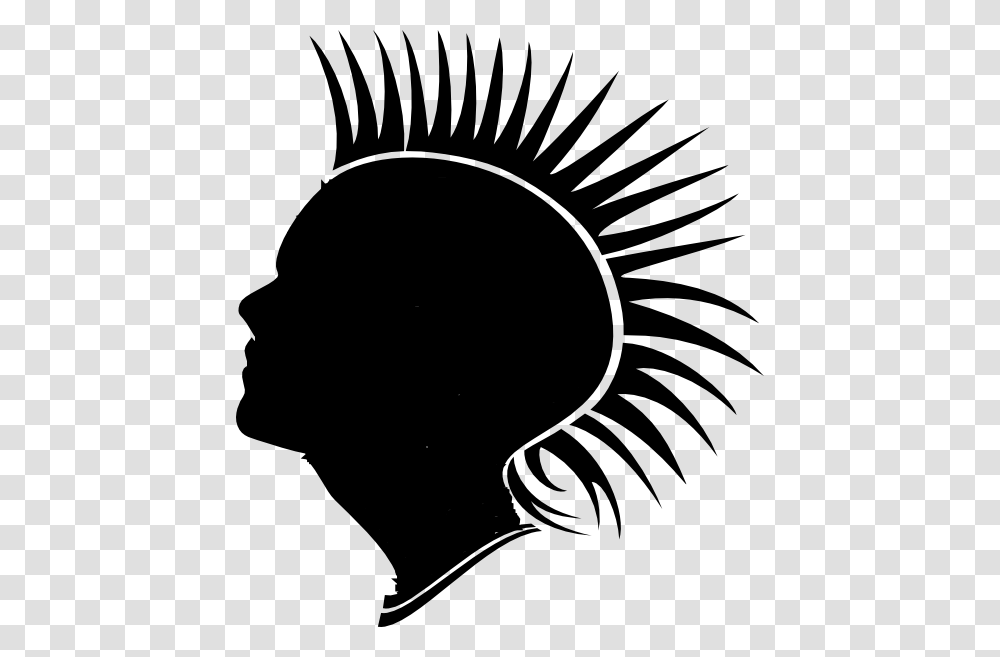 Mohawk Hairstyle Clip Art, Silhouette, Stencil Transparent Png